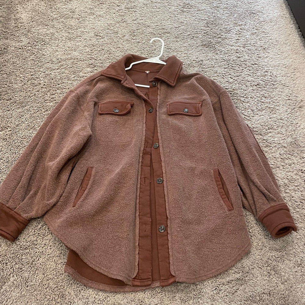 NWT free people Ruby Shacket rare ginger snap color